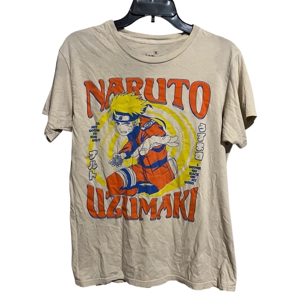 Naruto Shippuden Naruto Uzumaki Ripple Junction Anime Beige T-Shirt Size M